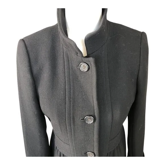 J. Crew Lady Day Coat Womens Black Winter Long Line Italian Double Cloth Wool 4