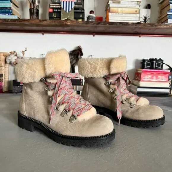 J Crew Nordic Sherpa Suede Hiking Boots
