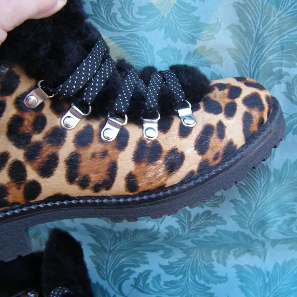 J Crew size 8-8.5 Nordic Boots in Leopard Calf Hair