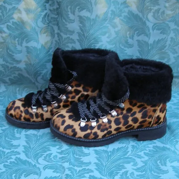 J Crew size 8-8.5 Nordic Boots in Leopard Calf Hair