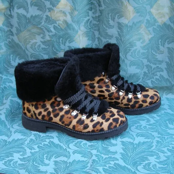 J Crew size 8-8.5 Nordic Boots in Leopard Calf Hair