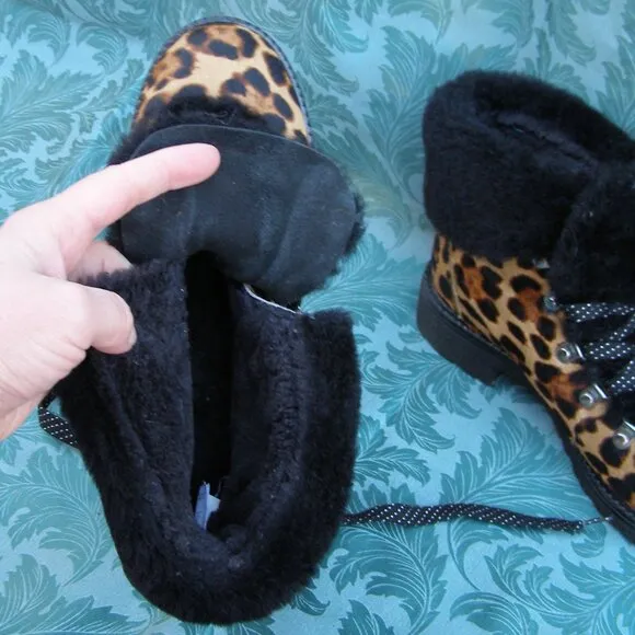 J Crew size 8-8.5 Nordic Boots in Leopard Calf Hair