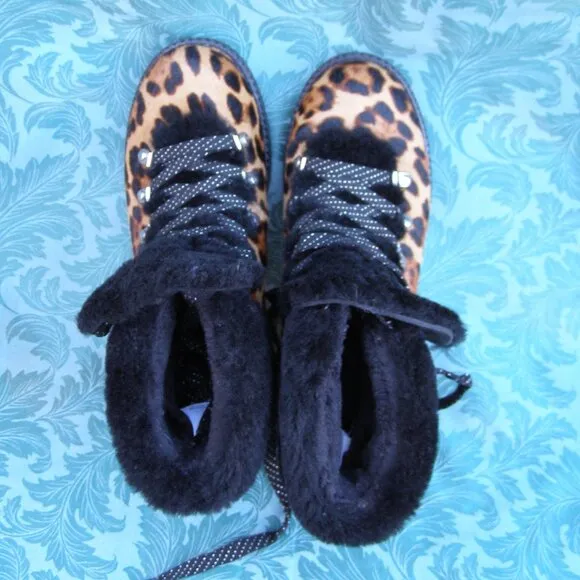 J Crew size 8-8.5 Nordic Boots in Leopard Calf Hair