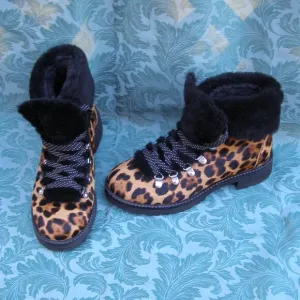 J Crew size 8-8.5 Nordic Boots in Leopard Calf Hair