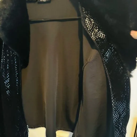 Jacket Special Occasion STUNNING Faux Fur cuffs and collar.  Vintage