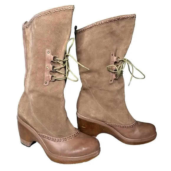 Jambu | Riviera Leather and Suede Clog Boot Size 8.5