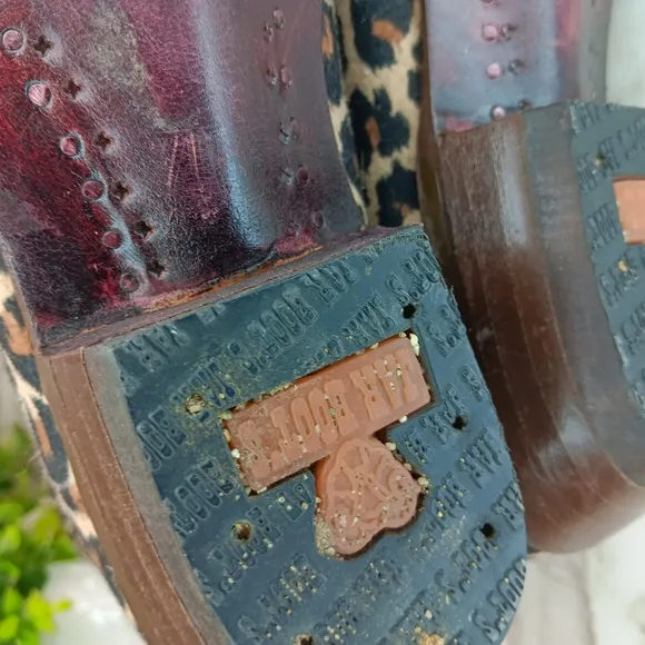 JAR BOOT'S Men Western Boots Leopard leather size 7 Cowboy Brown Pointed Toe