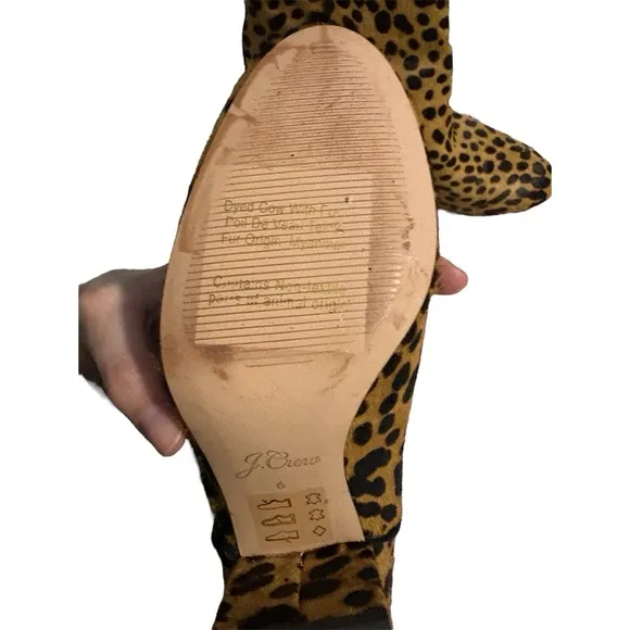 J.Crew Sadie Leopard Calf Hair Ankle Boots