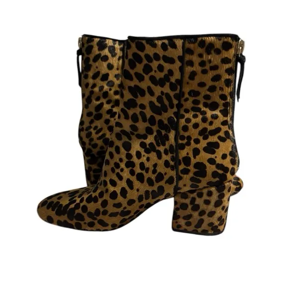 J.Crew Sadie Leopard Calf Hair Ankle Boots