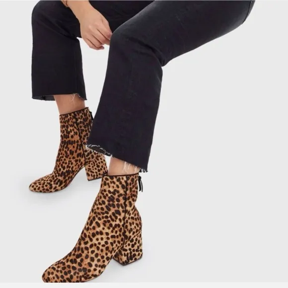 J.Crew Sadie Leopard Calf Hair Ankle Boots