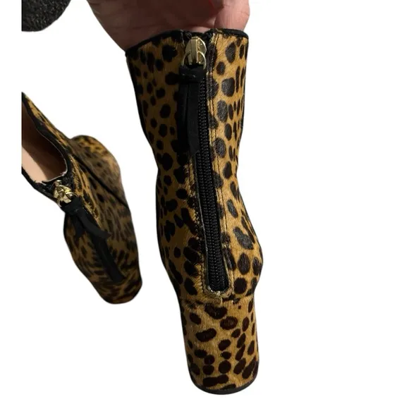 J.Crew Sadie Leopard Calf Hair Ankle Boots