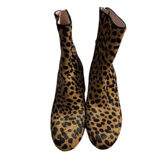 J.Crew Sadie Leopard Calf Hair Ankle Boots