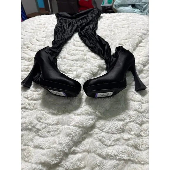 Jeffrey Campbell Pantalones Platform Pants Boot Black Stretch Fitted Boots NEW