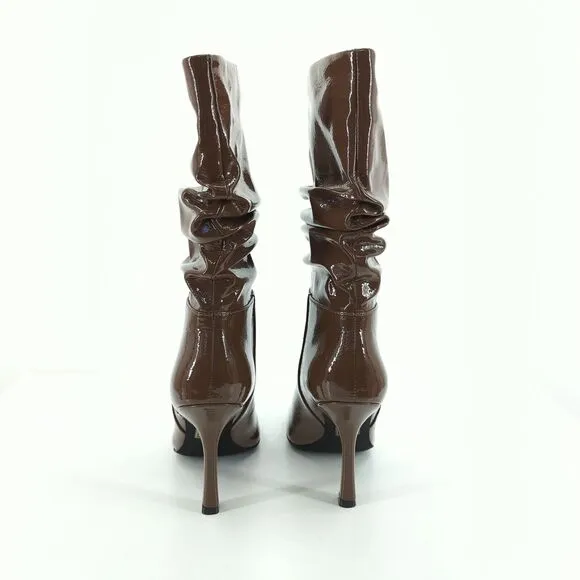 Jeffrey Campbell Women 5.5 Guillo Boots Light Brown Slouched Pointed Heel FLAW