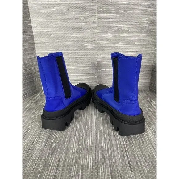 Jeffrey Campbell Women Tough Guy Chelsea Lug‎ Sneaker Boots Blue Black Size 7