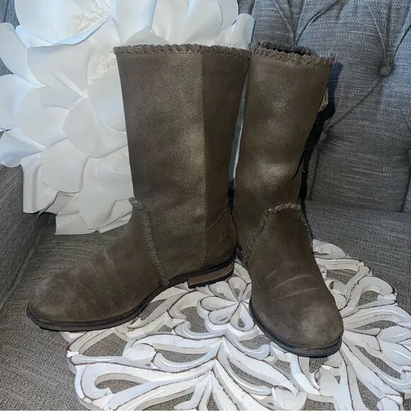 Jimmy Choo Fur Lined Suede Leather Boots Women’s 36.5 US 6.5