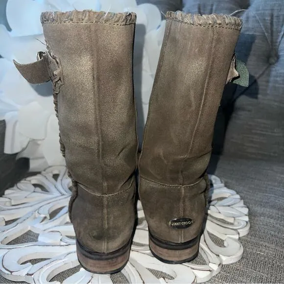 Jimmy Choo Fur Lined Suede Leather Boots Women’s 36.5 US 6.5