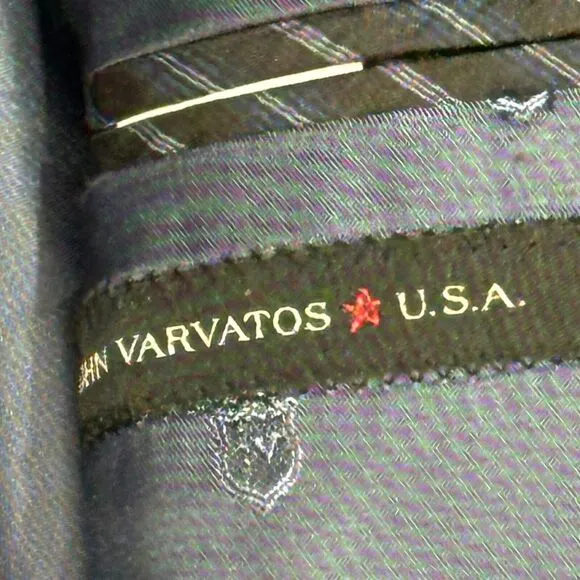 John Varvatos Blazer Mens Size 44R Navy 100% Wool Suit Jacket Union Made Canada