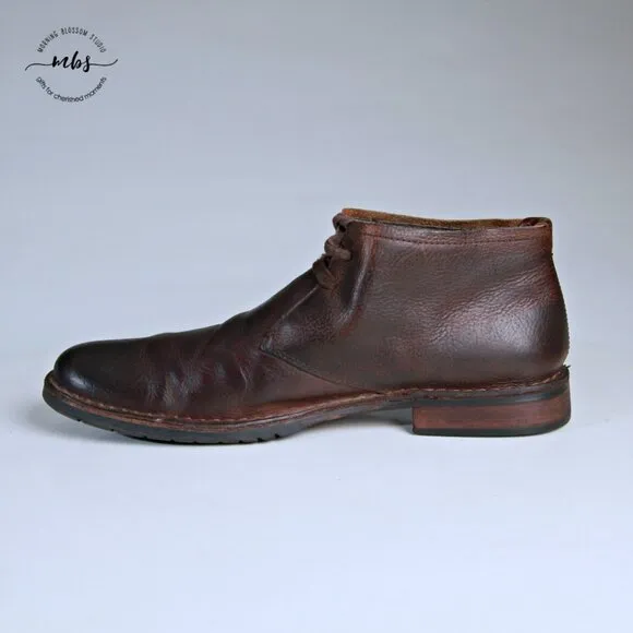 John Varvatos Leather Hipster Chukka Boots Brown Men 10