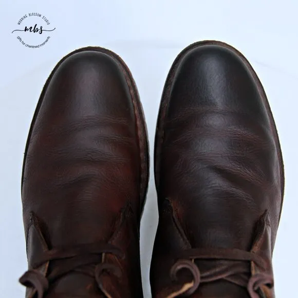 John Varvatos Leather Hipster Chukka Boots Brown Men 10