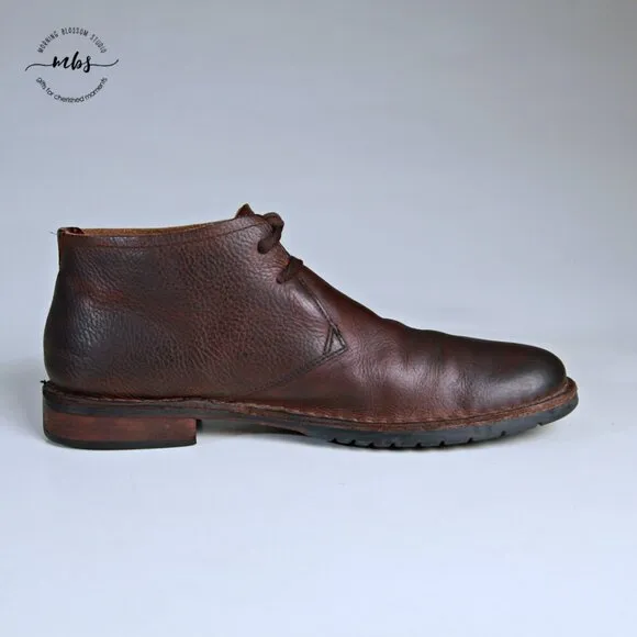 John Varvatos Leather Hipster Chukka Boots Brown Men 10
