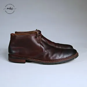 John Varvatos Leather Hipster Chukka Boots Brown Men 10