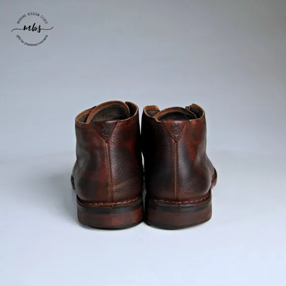 John Varvatos Leather Hipster Chukka Boots Brown Men 10