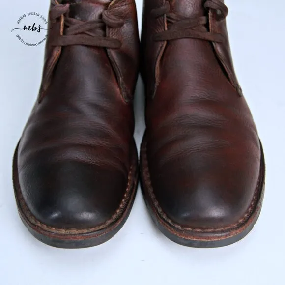 John Varvatos Leather Hipster Chukka Boots Brown Men 10