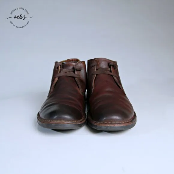 John Varvatos Leather Hipster Chukka Boots Brown Men 10