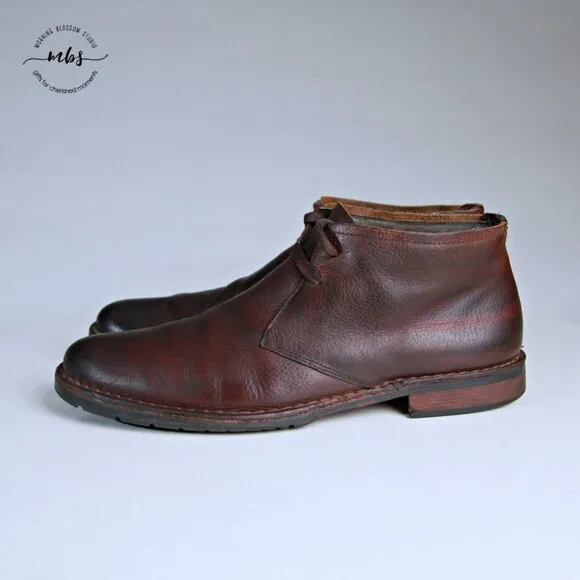 John Varvatos Leather Hipster Chukka Boots Brown Men 10