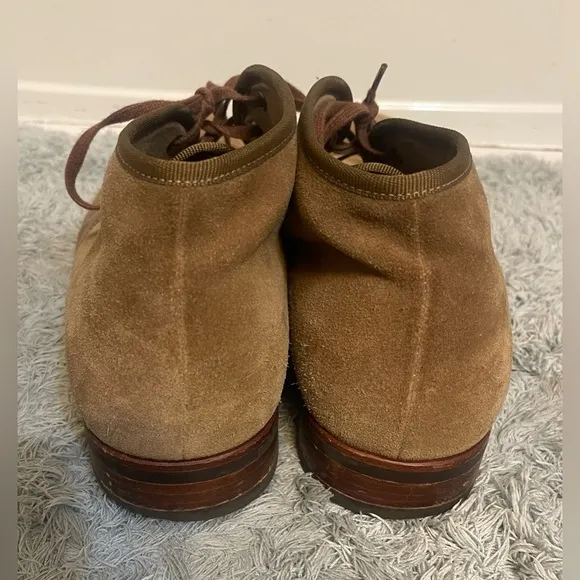JOHN VARVATOS MEN'S SEAGHER LEATHER CHUKKA BOOTS IN BROWNSTONE Size 9.5