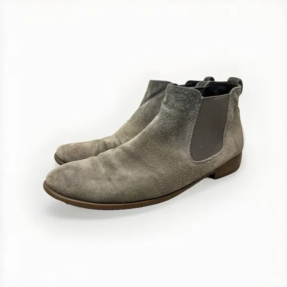 John Varvatos Suede Chelsea Boots Steel‎ Grey Size 8.5 M