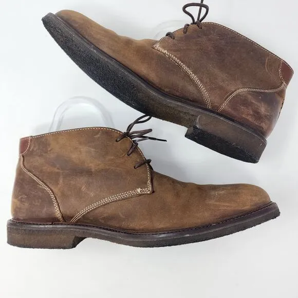 Johnston &amp; Murphy Chukka Boots Men 11.5M Copeland Brown Oiled Leather 25-1870