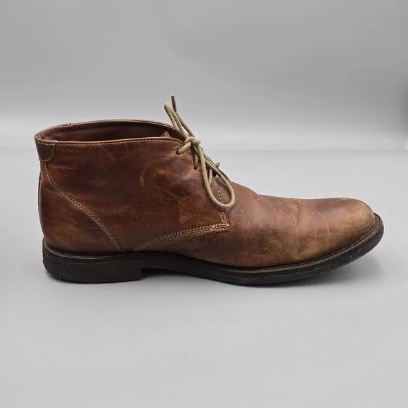 Johnston &amp; Murphy Men's Size 12 M Copeland Brown Leather Crepe Sole Chukka Boots