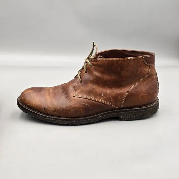Johnston &amp; Murphy Men's Size 12 M Copeland Brown Leather Crepe Sole Chukka Boots