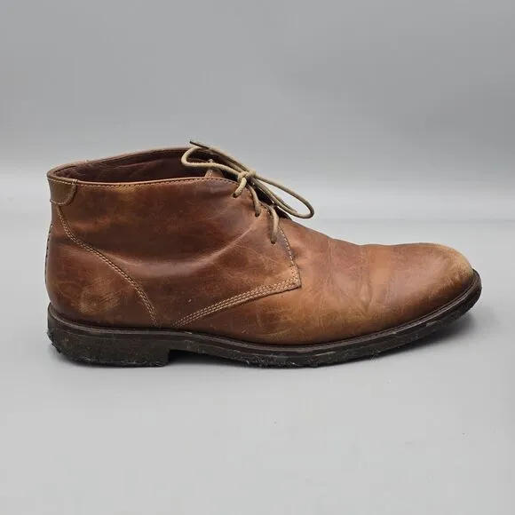 Johnston &amp; Murphy Men's Size 12 M Copeland Brown Leather Crepe Sole Chukka Boots