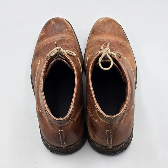 Johnston &amp; Murphy Men's Size 12 M Copeland Brown Leather Crepe Sole Chukka Boots