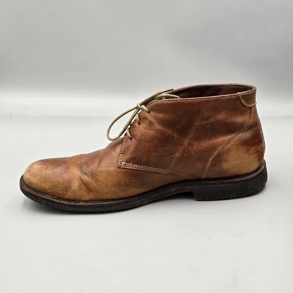 Johnston &amp; Murphy Men's Size 12 M Copeland Brown Leather Crepe Sole Chukka Boots