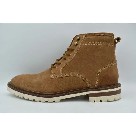 Johnston &amp; Murphy Mens Size 9.5 Barrett Taupe Suede Plain Toe Boots Shoes