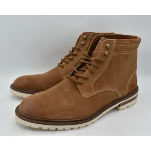 Johnston &amp; Murphy Mens Size 9.5 Barrett Taupe Suede Plain Toe Boots Shoes