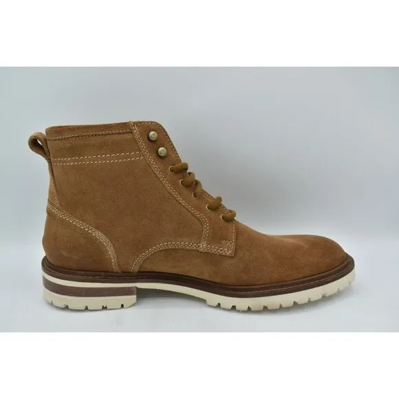 Johnston &amp; Murphy Mens Size 9.5 Barrett Taupe Suede Plain Toe Boots Shoes