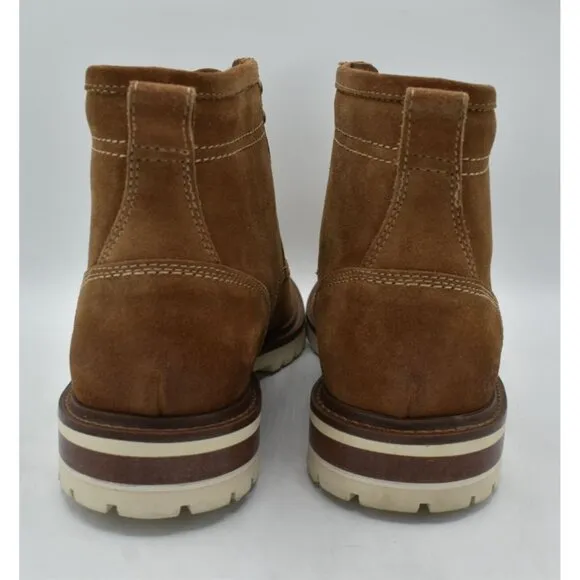 Johnston &amp; Murphy Mens Size 9.5 Barrett Taupe Suede Plain Toe Boots Shoes