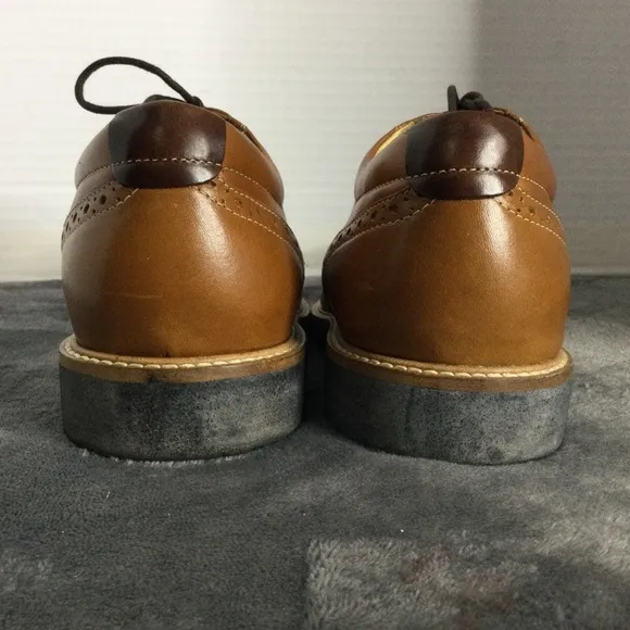 Johnston &amp; Murphy Men's Tan Leather 20-4882 Sheepskin Size 9 Made In Brazil