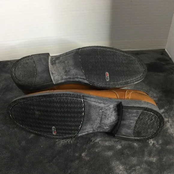 Johnston &amp; Murphy Men's Tan Leather 20-4882 Sheepskin Size 9 Made In Brazil