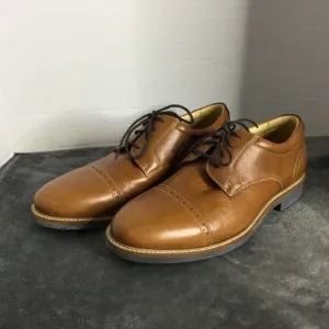 Johnston &amp; Murphy Men's Tan Leather 20-4882 Sheepskin Size 9 Made In Brazil