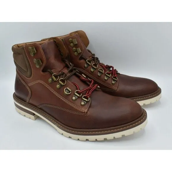 Johnston &amp; Murphy Mens Size 8 Barrett Mahogany Full Grain Leather Alpine Boots