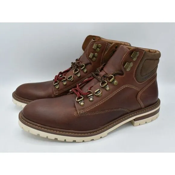 Johnston &amp; Murphy Mens Size 8 Barrett Mahogany Full Grain Leather Alpine Boots