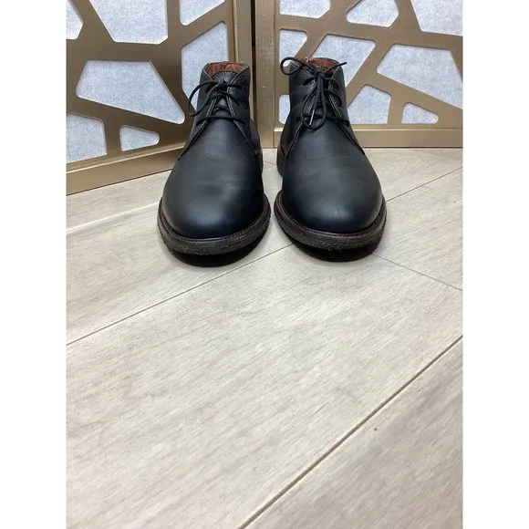 Johnston Murphy Men Copeland Chukka Black Tumbled Soft Sheep Leather 12 M Boots