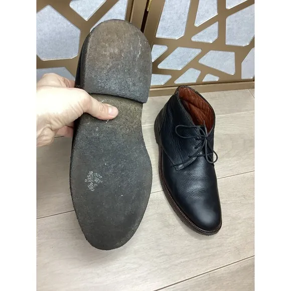 Johnston Murphy Men Copeland Chukka Black Tumbled Soft Sheep Leather 12 M Boots