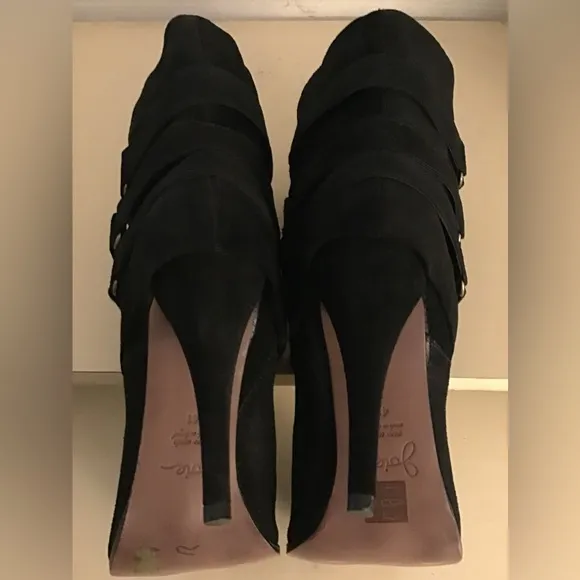 Joie women black suede platform heel boots US 10